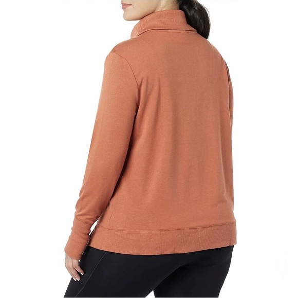 Amazon Essentials Orange Turtleneck Pullover Sweatshirt Women Sz XXL Athleisure - Picture 2 of 8
